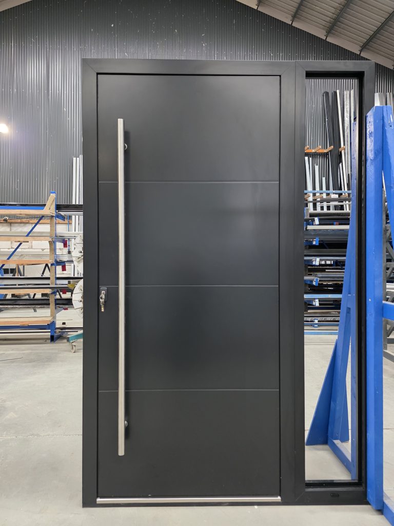 Aluminium Front Door RAL 7021 Matt - Panel SP03