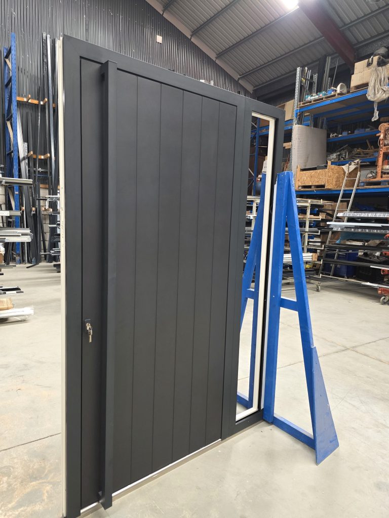 Aluminium Front Door RAL 7021 Textured- Panel SP07
