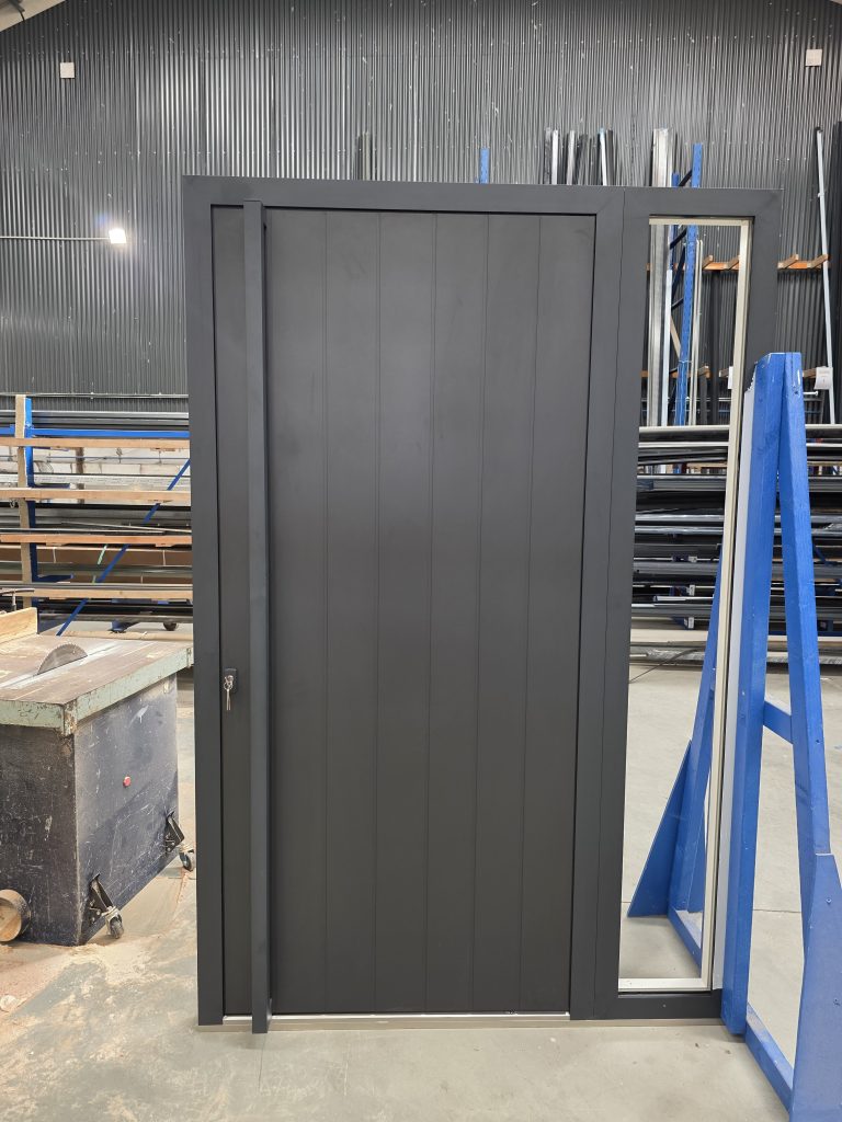 Aluminium Front Door RAL 7021 Textured- Panel SP07